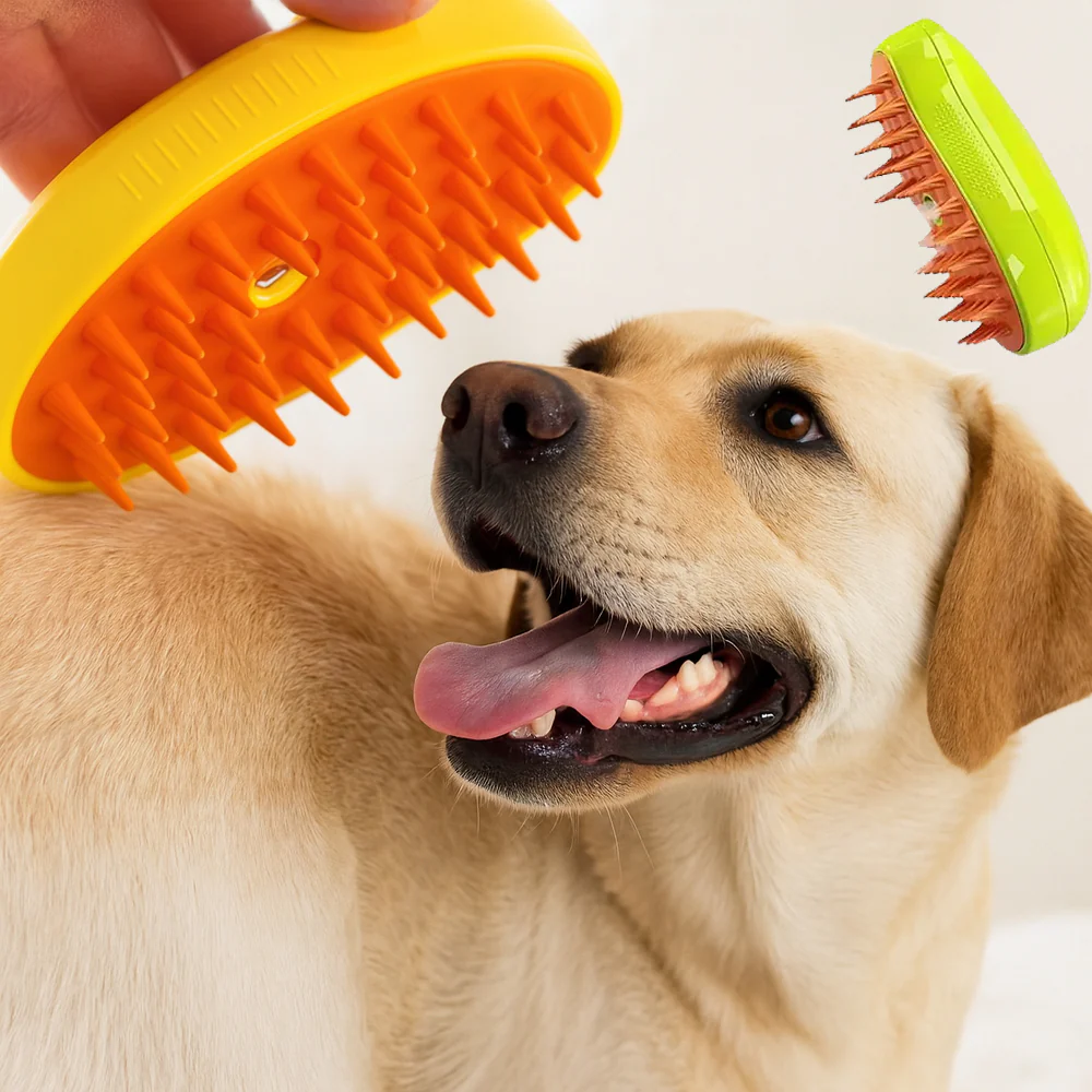 Hund- och Kattborste 3-i-1 med Sprayfunktion & Massage - Bild 2