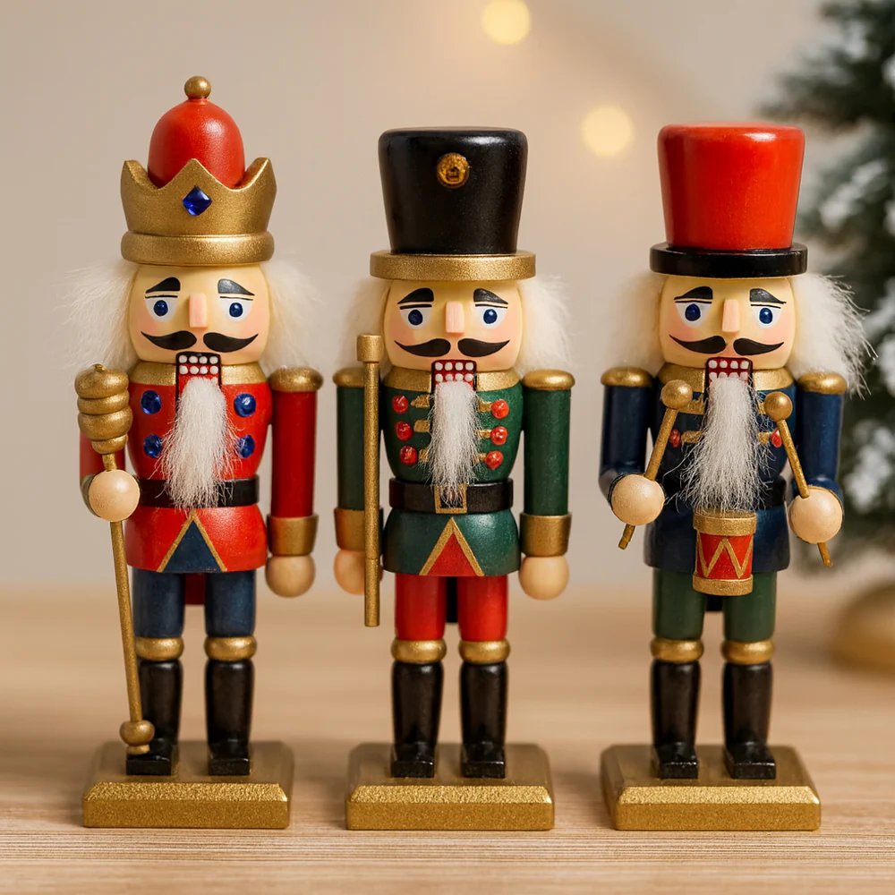 Nötknäpparfigurer i Trä - 15 cm, set med 3 figurer - - Bild 3