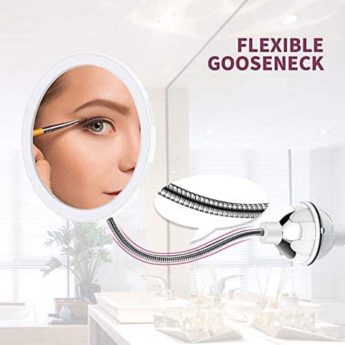 Sminkspegel LED 10 x zoom med sugpropp och flexibel arm - Bild 3