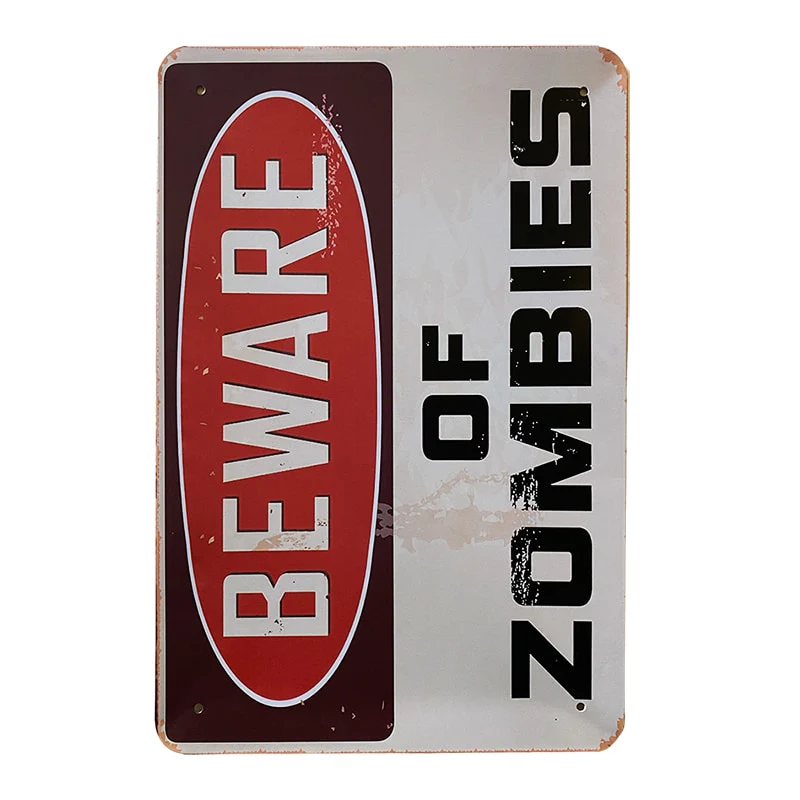 Metallskylt - Beware of Zombies - Bild 2