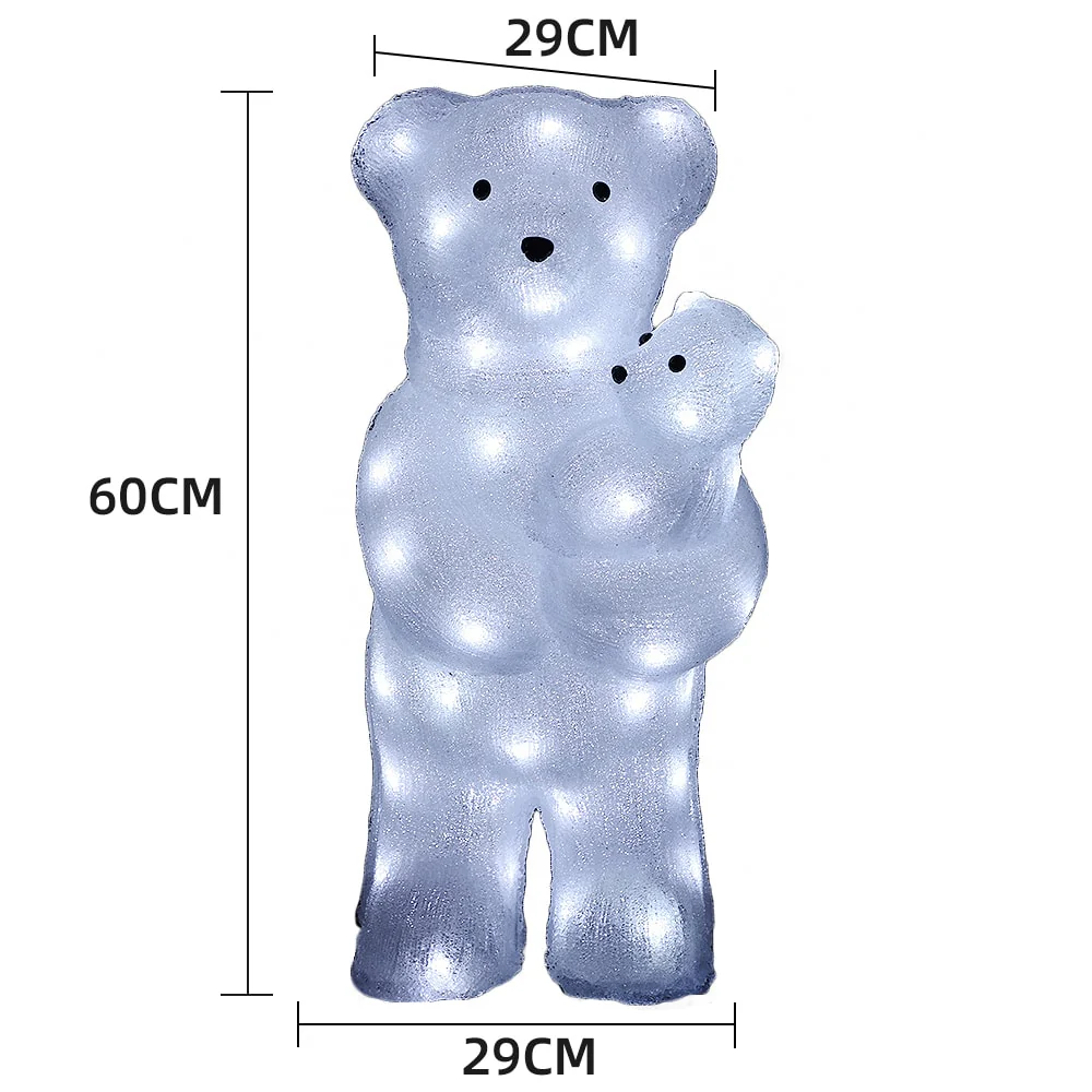 Akryl Isbjörn - Höjd 60 cm med LED-lampor - - Bild 4