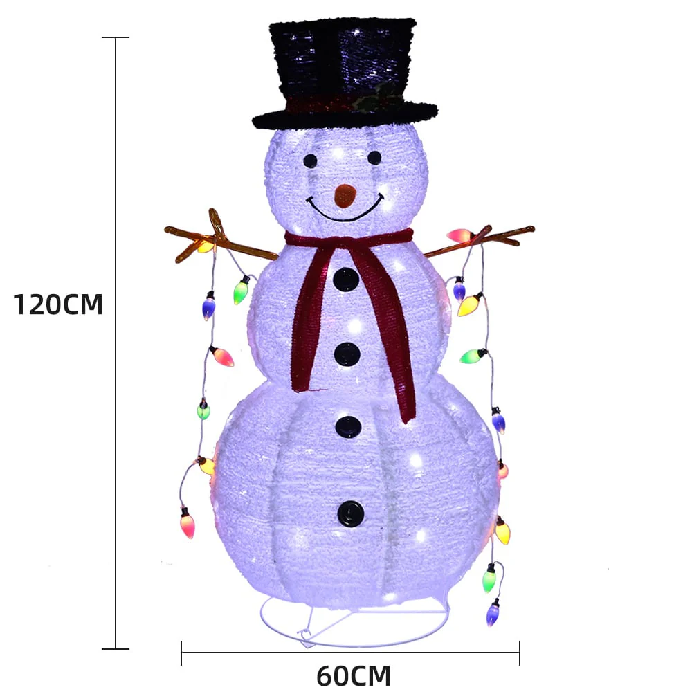 Snögubbe Höjd 120 cm - LED - Hopfällbar - - Bild 3
