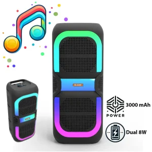 Soundbox högtalare med bluetooth, RGB-ljus, FM-radio och mikrofon (56 x 24 cm.)