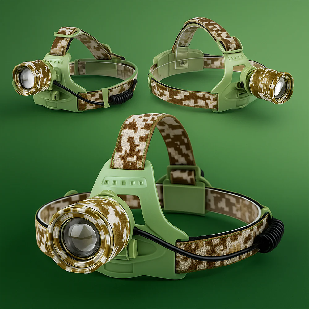 LED Pannlampa med camouflage – kraftig med 3 lägen - Bild 3