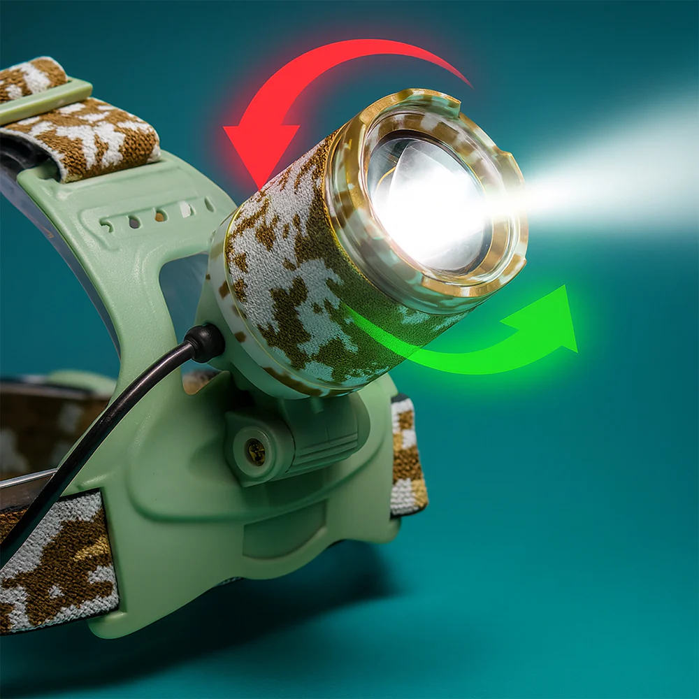 LED Pannlampa med camouflage – kraftig med 3 lägen - Bild 5