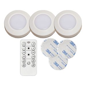 Downlights LED-PUCKAR 3-pack Vita med fjärrkontroll Star Trading