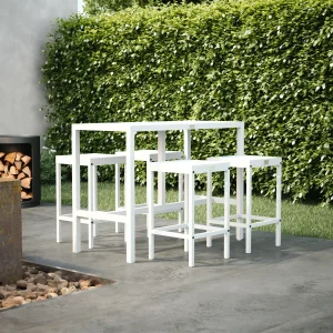 UMAMI barbord 123cm med 4st barstolar, vit