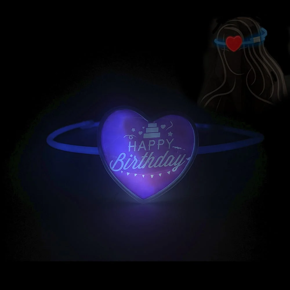 Pannband med hjärta - Självlysande glow stick - 3 modeller -