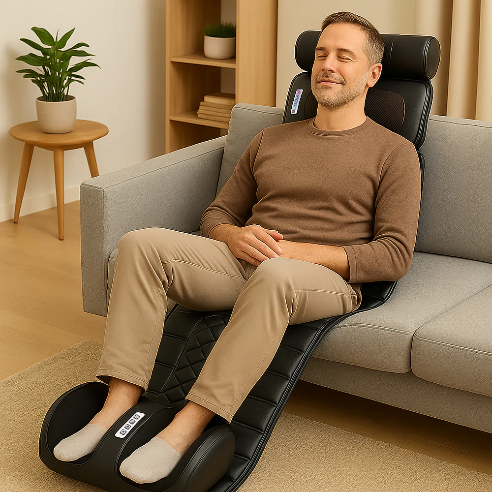 Elektrisk Massagematta (svart) med 10 Zoner - Total avslappning från nacke till fötter - Bild 4