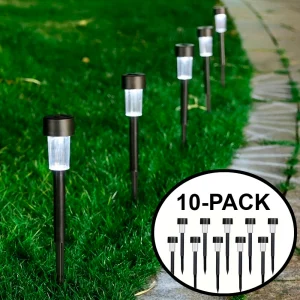 Solar LED-lampa med spjut - 10 st.