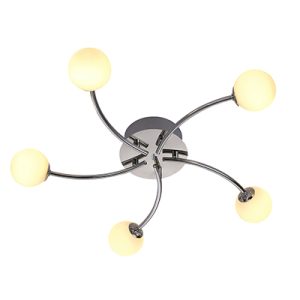 Plafond SPINN Krom/opalglas Ø50 cm JUUS