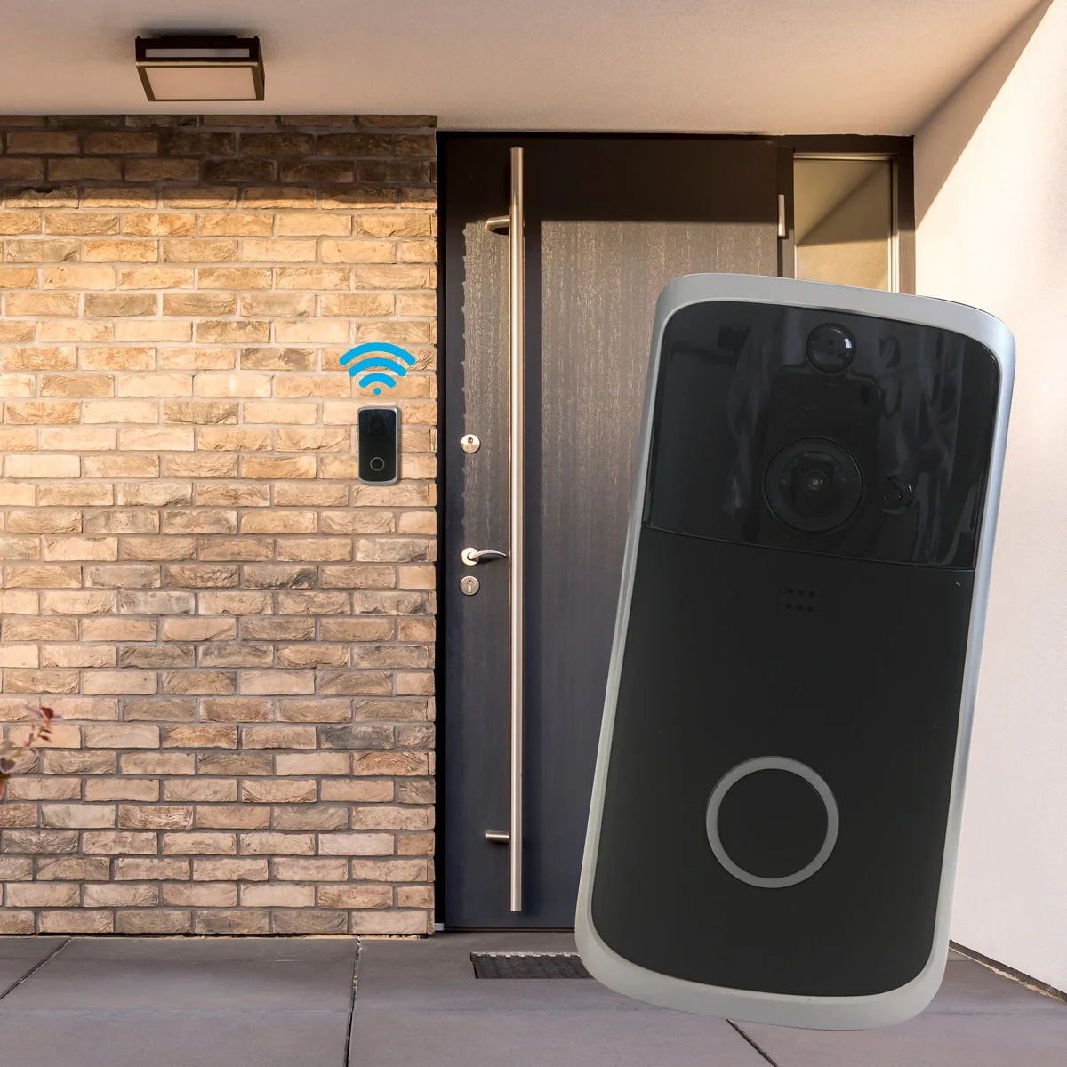 Batteridriven WiFi-dörrklocka med nattkamera och mikrofon/högtalare (2-vägs) - Bild 3